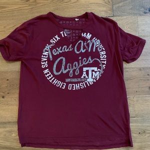 Texas A&M Shirt with V-neck Cutout